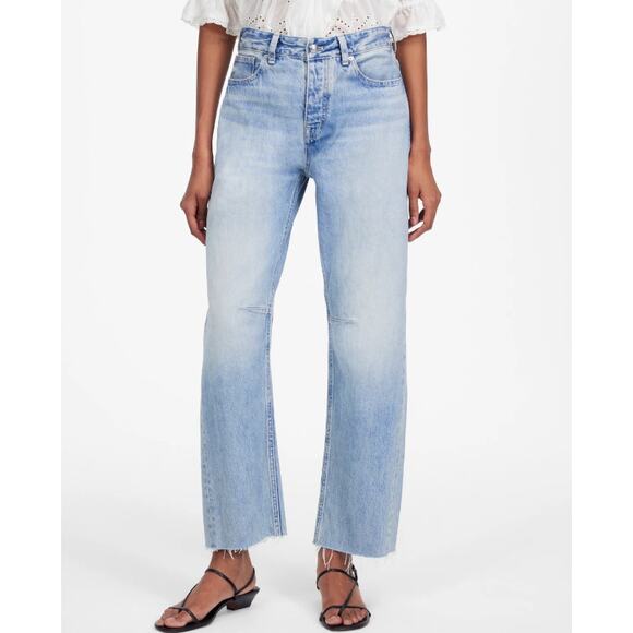 Madewell The Petite Darted Barrel-Leg Jean Sz 29P Edmonson Wash Raw Hem Hi-Rise - Picture 1 of 10